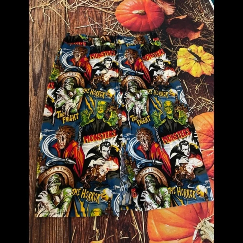 Classic Horror Monsters Pencil Skirt, Pinup, Small